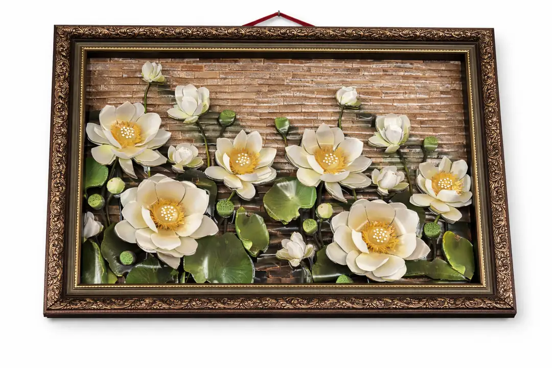 Tablo - 3D Lotus Çiçekleri