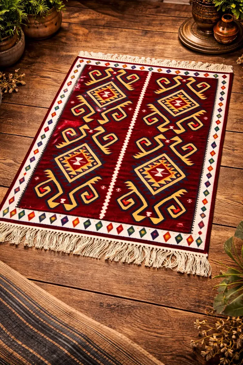 El Dokuma Kilim - Kırmızı