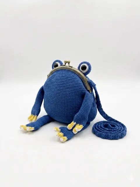 El Yapımı Yeşil Kurbağa Amigurumi Sırt Çantası